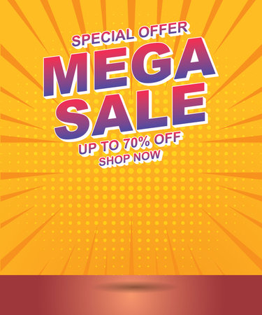 mega sale banner with copy space for product saleのイラスト素材