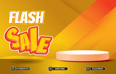 flash sale banner with orange colour design backgroundのイラスト素材