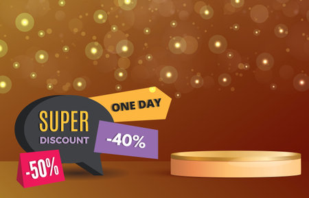 super discount podium for product with brown backgroundのイラスト素材