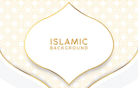 beautiful islamic background with golden and white colour designのイラスト素材