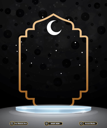 ramadan sale social media post banner with black colour designのイラスト素材