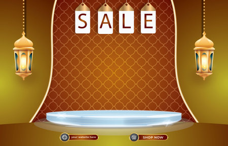 sale banner background with golden colour designのイラスト素材