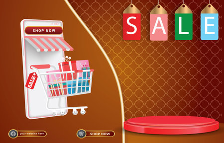 sale background for social media post banner with brown colour designのイラスト素材