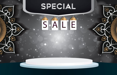 elegant ramadan sale for social media post bannerのイラスト素材