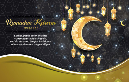 beautiful ramadan background with decorative ornament designのイラスト素材