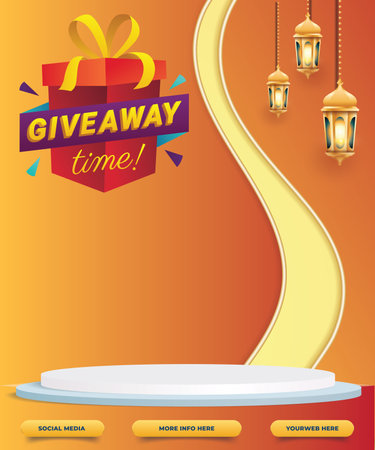 giveaway background with yellow colour design vectorのイラスト素材