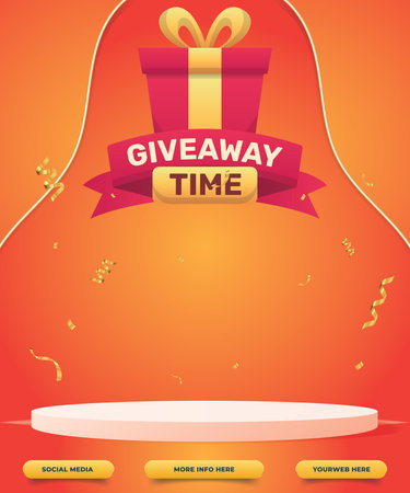 giveaway background with orange colour designのイラスト素材