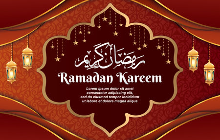 ramadan background with beautiful red colour designのイラスト素材