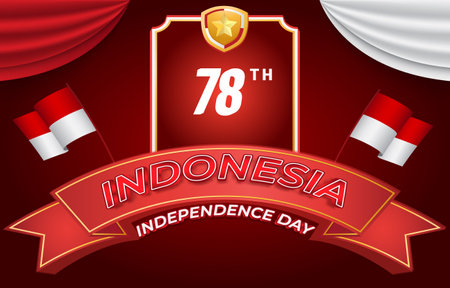 78th of august indonesian independence day banner with abstract gradient red and white background design22のイラスト素材