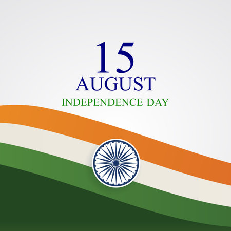 india independence day 15th of august banner with orange white and green background design