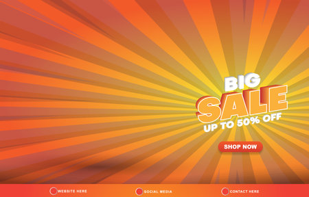 big sale discount template banner with copy space for product sale with abstract gradient orange and yellow background design 041のイラスト素材