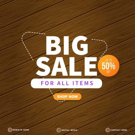 big sale discount template banner with copy space for product sale with abstract gradient brown and yellow background designのイラスト素材