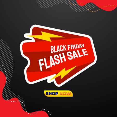 black friday flash sale discount template banner with copy space for product sale with abstract gradient black and red background design 047のイラスト素材