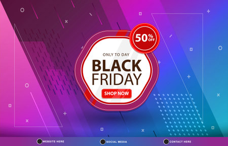 black friday sale discount template banner with copy space for product sale with abstract gradient purple and blue background design 03のイラスト素材