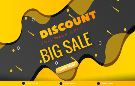 big sale discount template banner with blank space for product sale with abstract gradient orange and black background designのイラスト素材