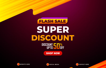 flash sale super discount template banner with copy space for product sale with abstract gradient dark purple background designのイラスト素材