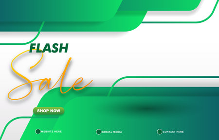 flash sale discount template banner with copy space for product sale with abstract gradient dark green and white background design 11のイラスト素材
