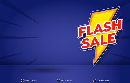flash sale discount template banner with blank space for product sale with abstract gradient blue background designのイラスト素材