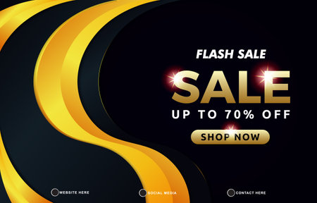 flash sale discount template banner with copy space for product sale with abstract gradient black and orange background design 2のイラスト素材