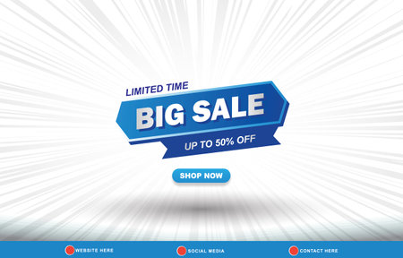 limited big sale discount template banner with copy space for product sale with abstract gradient white and blue background design 043のイラスト素材