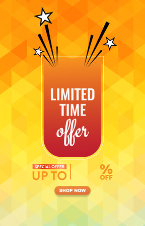 limited sale discount template banner with copy space for product sale with abstract gradient orange and yellow background design 3のイラスト素材