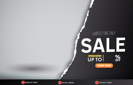 limited sale discount template banner with copy space for product sale with abstract gradient black and white background design 01のイラスト素材