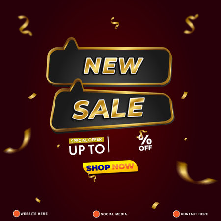 new sale discount template banner with copy space 3d podium for product sale with abstract gradient dark red background design 045のイラスト素材