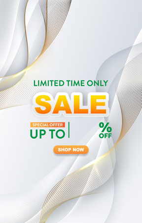 limited sale discount template banner with copy space for product sale with abstract gradient white background designのイラスト素材