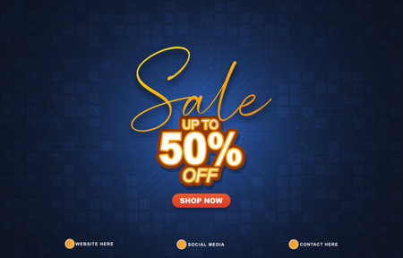 sale discount template banner with copy space for product sale with abstract gradient dark blue background design 01のイラスト素材