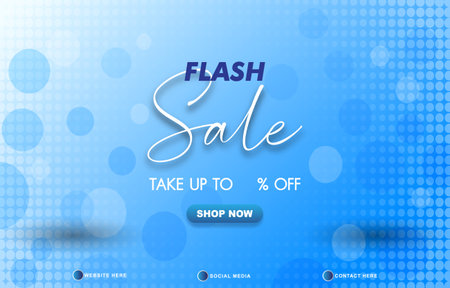 flash sale discount template banner with copy space for product sale with abstract gradient blue and white background design 6のイラスト素材