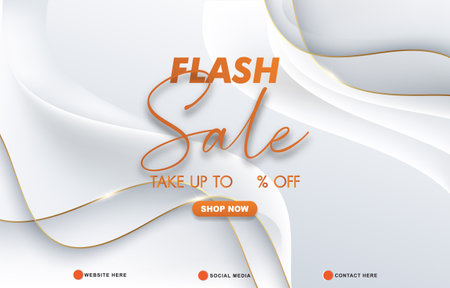 flash sale discount template banner with copy space for product sale with abstract gradient white background designのイラスト素材