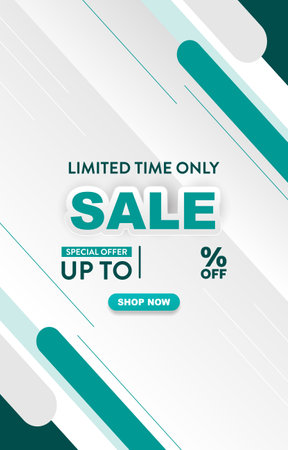 limited sale discount template banner with copy space for product sale with abstract gradient blue and white background design5のイラスト素材