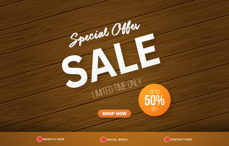 limited special offer sale discount template banner with copy space for product sale with abstract gradient brown and yellow background design 01のイラスト素材