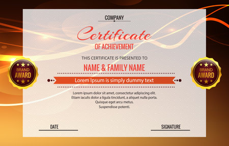 modern best award certificate for achievement and appreciation reward with blank space abstract gradient black and brown background designのイラスト素材