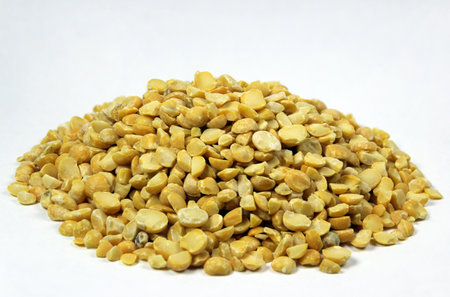 A bunch of dry yellow peas. Close-up of dry green peas. Green Pea Seeds for healthy vegetarian food...