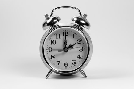 Ring clock - black and whiteの写真素材