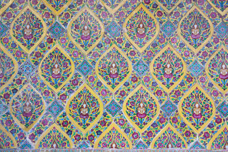 Buddhist temple wall painting, Bangkok, Thailand