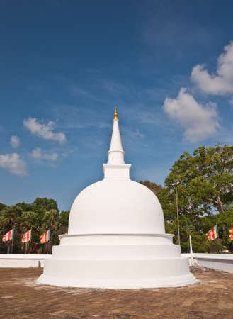 Small white stupa in Anuradhapura, Sri Lankaの写真素材