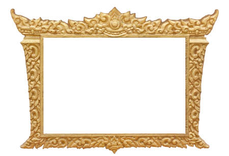 Frame of Thai ancient art, isolated on white background の写真素材