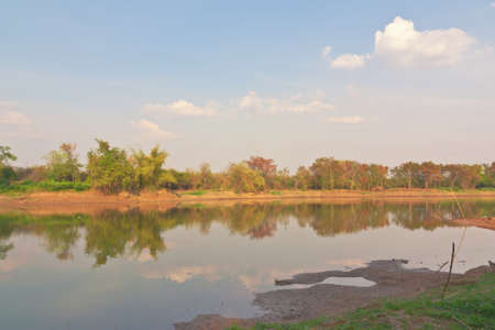 Riverscape view of river side in Thailand