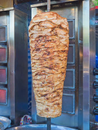 Grilled skewered chicken meat preparing for Turkish style Kebabの写真素材