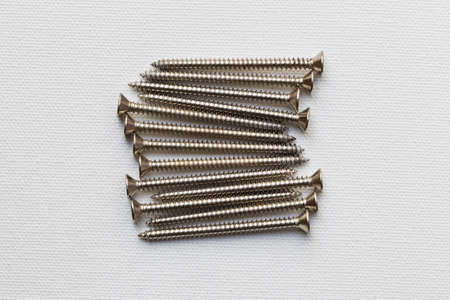 Close up of Screws on white backgroundの写真素材