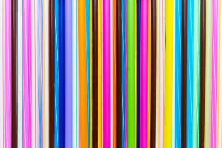 Close up of color straws for back groundの写真素材
