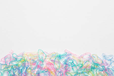 rubber bands for hair tie on white background