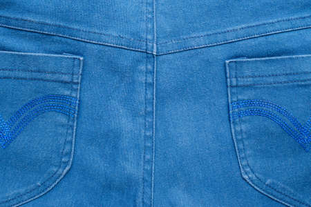 Close up of blue jeans texture for backgroundの写真素材
