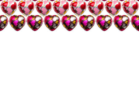 Close up of chocolate heart-shaped on white background