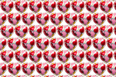 Close up of chocolate heart-shaped on white backgroundの写真素材