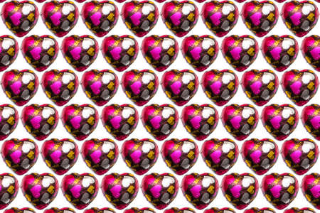 Close up of chocolate heart-shaped on white backgroundの写真素材