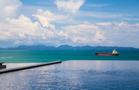 Swimming pool near the sea in Cape Panwa Phuket,Thailand