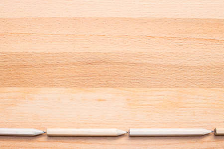 close up of pencils on wooden backgroundの写真素材